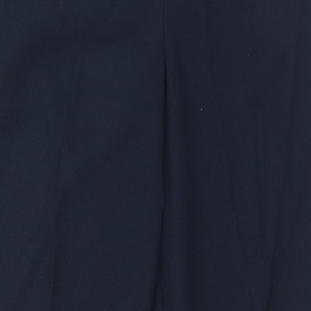 Dunnes Stores Womens Blue Polyester Trousers Size 14 L26 in Regular Zip