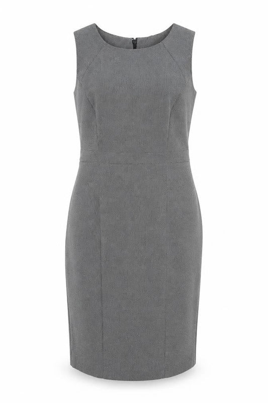 Primark Womens Grey Polyester Shift Size 8 Round Neck Zip