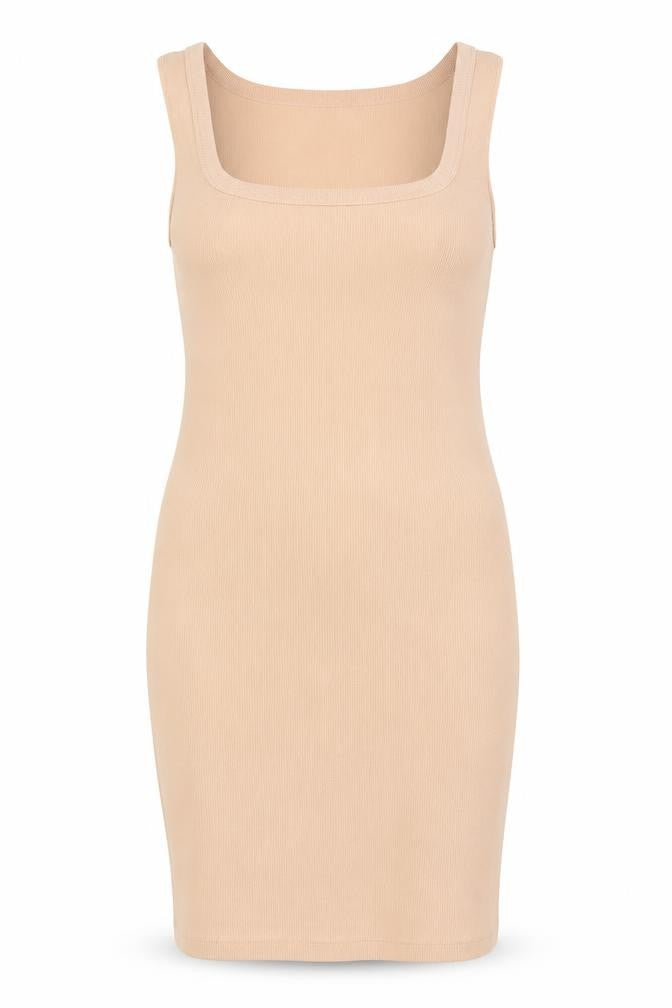 H&M Womens Pink Cotton Bodycon Size M Square Neck Pullover