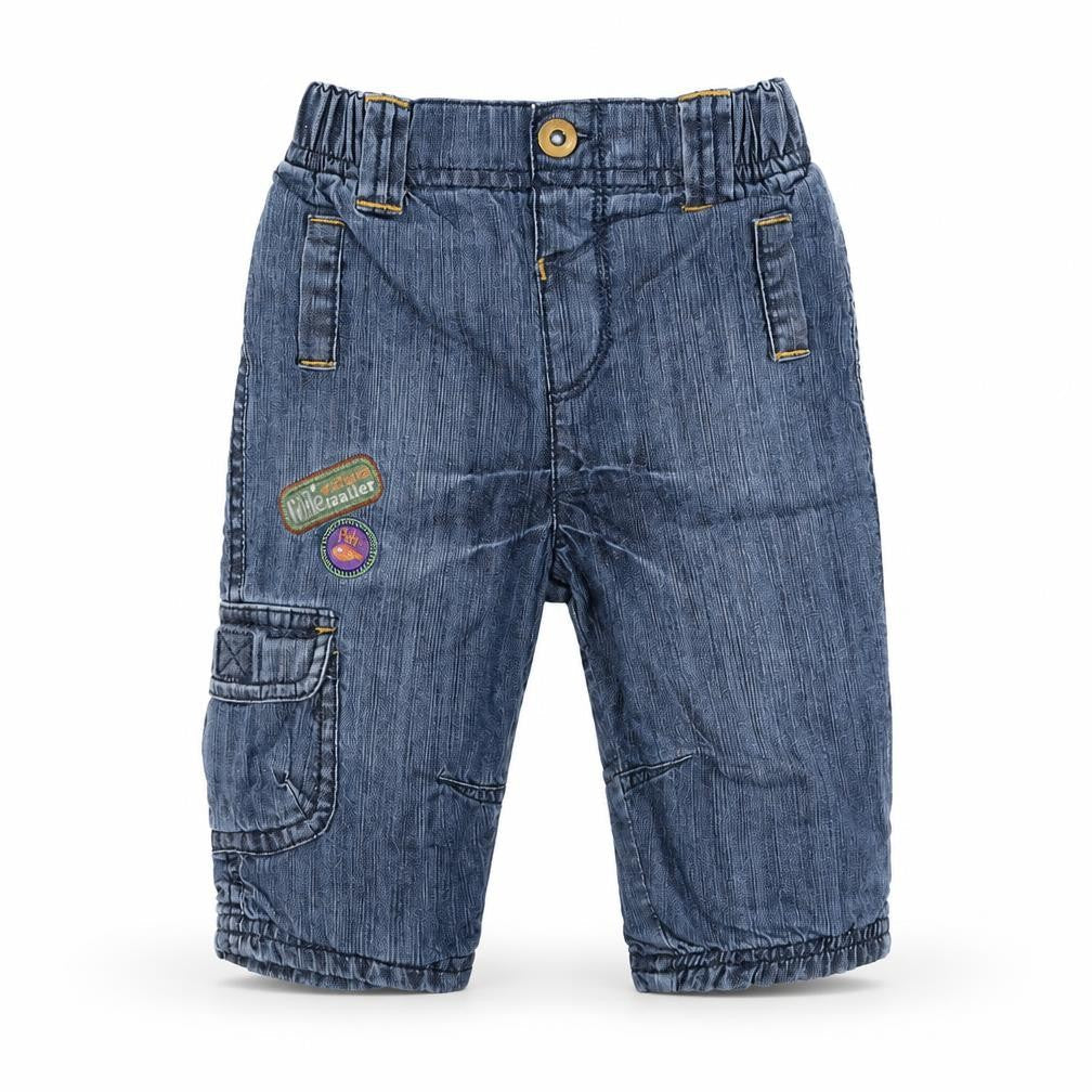 Marks & Spencer Boys Blue Cotton Capri Jeans Size 3-6 Months Button - Little Nature Trailer
