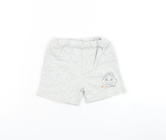 George Boys Grey Cotton Jogger Trousers Size 3-6 Months Pullover - Disney