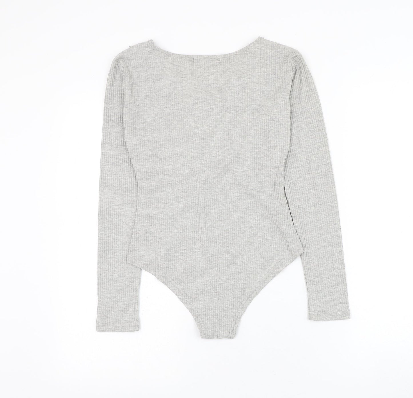 Dicloud Womens Grey Polyester Bodysuit One-Piece Size S Snap