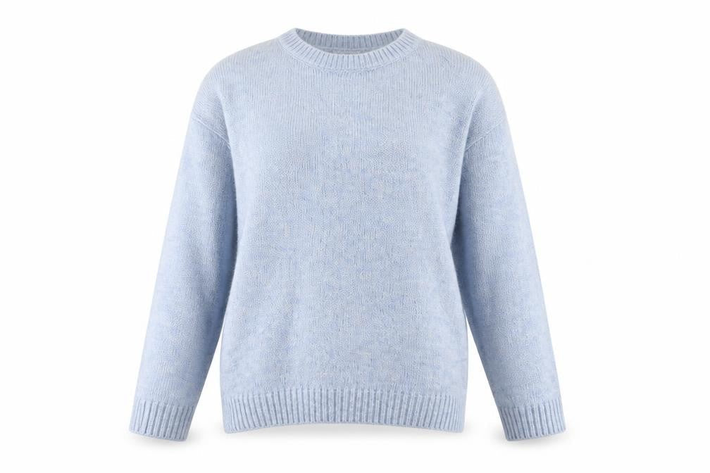 George Womens Blue Round Neck Acrylic Pullover Jumper Size 8