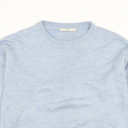 George Womens Blue Round Neck Acrylic Pullover Jumper Size 8