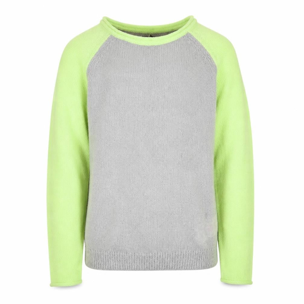 Gap Girls Grey Round Neck Colourblock Acrylic Pullover Jumper Size 10-11 Years Pullover