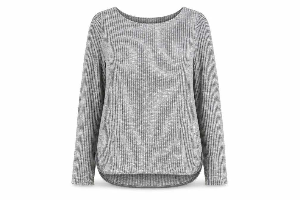 H&M Womens Grey Round Neck Viscose Pullover Jumper Size S - Ribbed