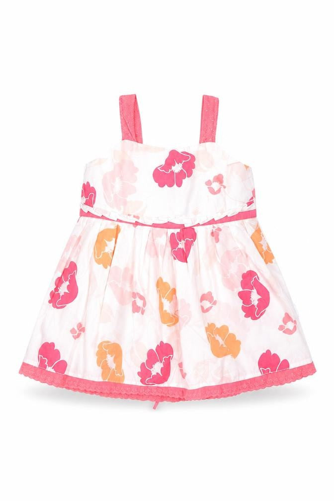 Pumpkin Patch Girls Multicoloured Floral Cotton Skater Dress Size 2 Years Square Neck Pullover