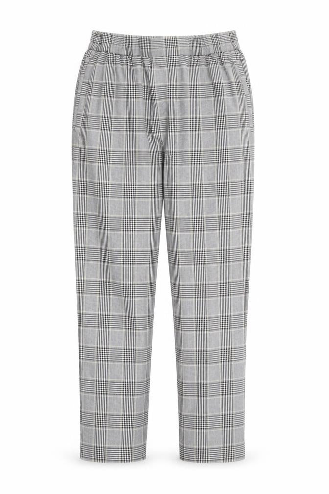 River Island Womens Grey Plaid Cotton Trousers Size 32 in L32 in Regular Hook & Loop
