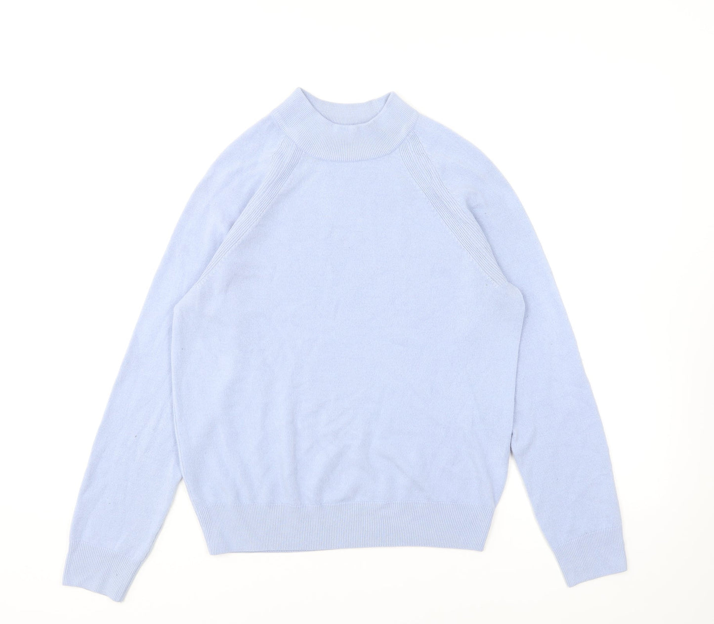 Marks and Spencer Womens Blue High Neck Acrylic Pullover Jumper Size 10