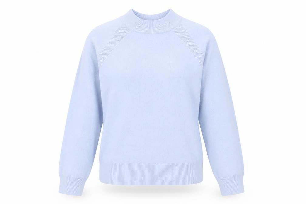 Marks & Spencer Womens Blue High Neck Acrylic Pullover Jumper Size 10