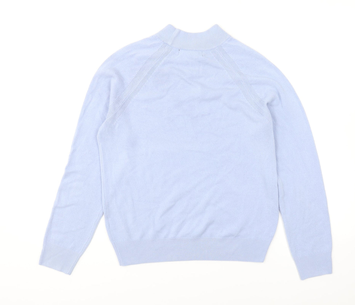 Marks and Spencer Womens Blue High Neck Acrylic Pullover Jumper Size 10