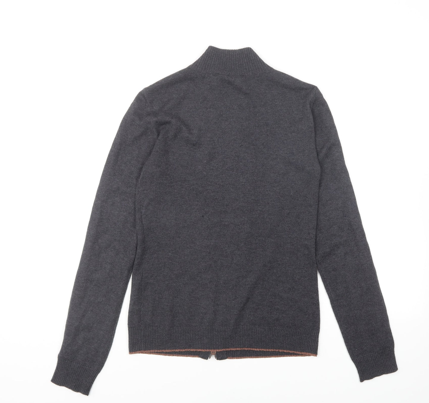Marc Aurel Womens Grey Collared Acrylic Full Zip Jumper Size 6