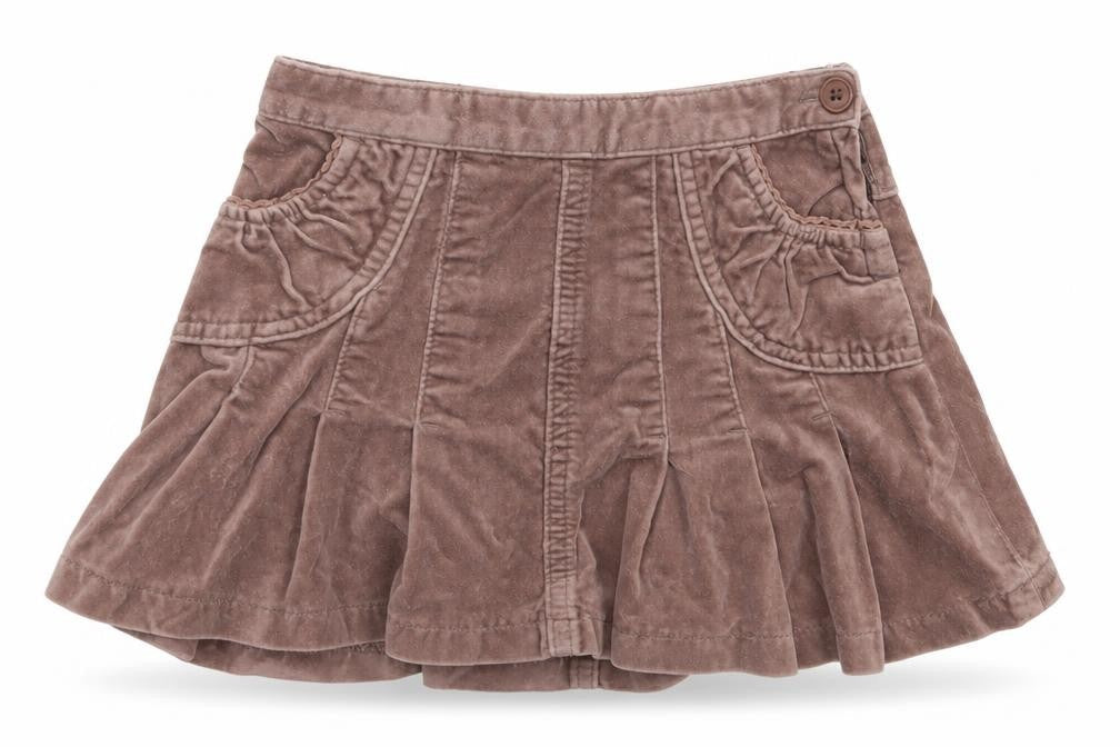 Monsoon Girls Brown Cotton A-Line Skirt Size 3-4 Years Regular Pull On