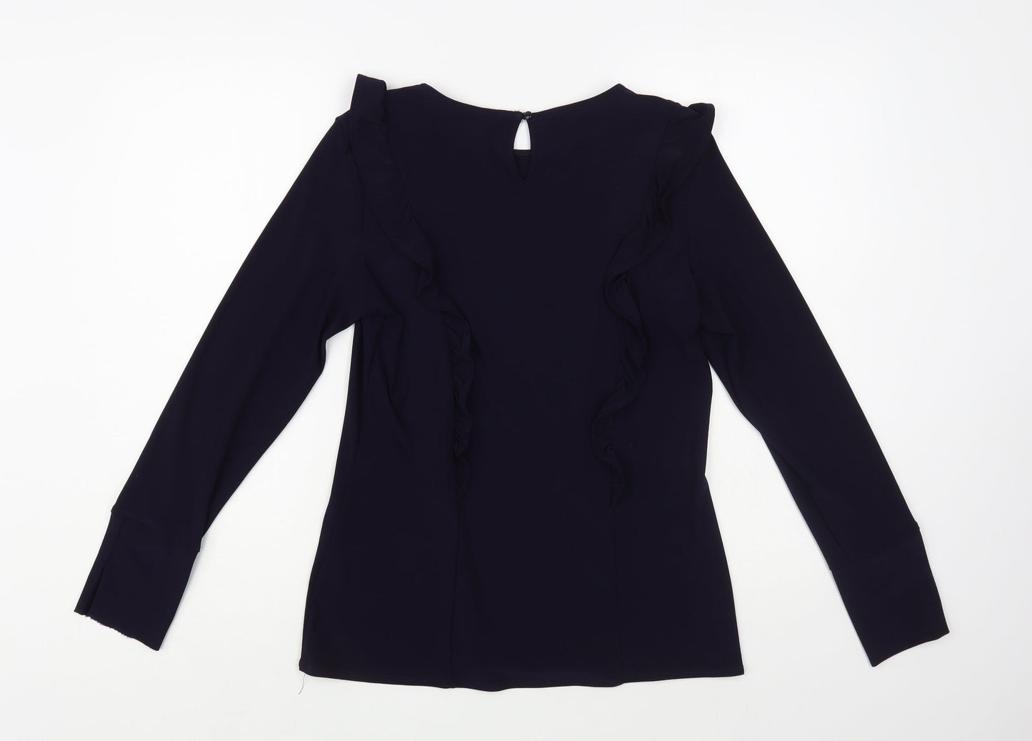 Dorothy Perkins Womens Blue Polyester Basic Blouse Size 14 Round Neck