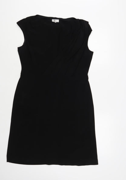 Country Casuals Womens Black Polyester A-Line Size M V-Neck Pullover