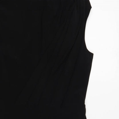 Country Casuals Womens Black Polyester A-Line Size M V-Neck Pullover
