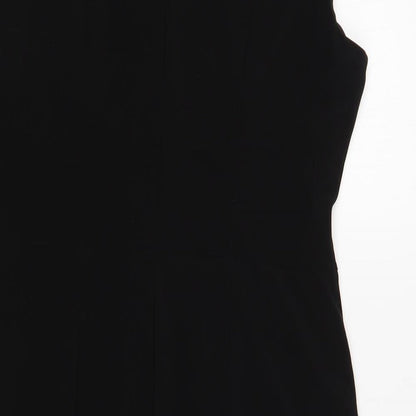 Country Casuals Womens Black Polyester A-Line Size M V-Neck Pullover