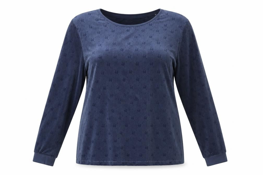 Primark Womens Blue Geometric Polyester Top Lounge Set Size 14 - Love