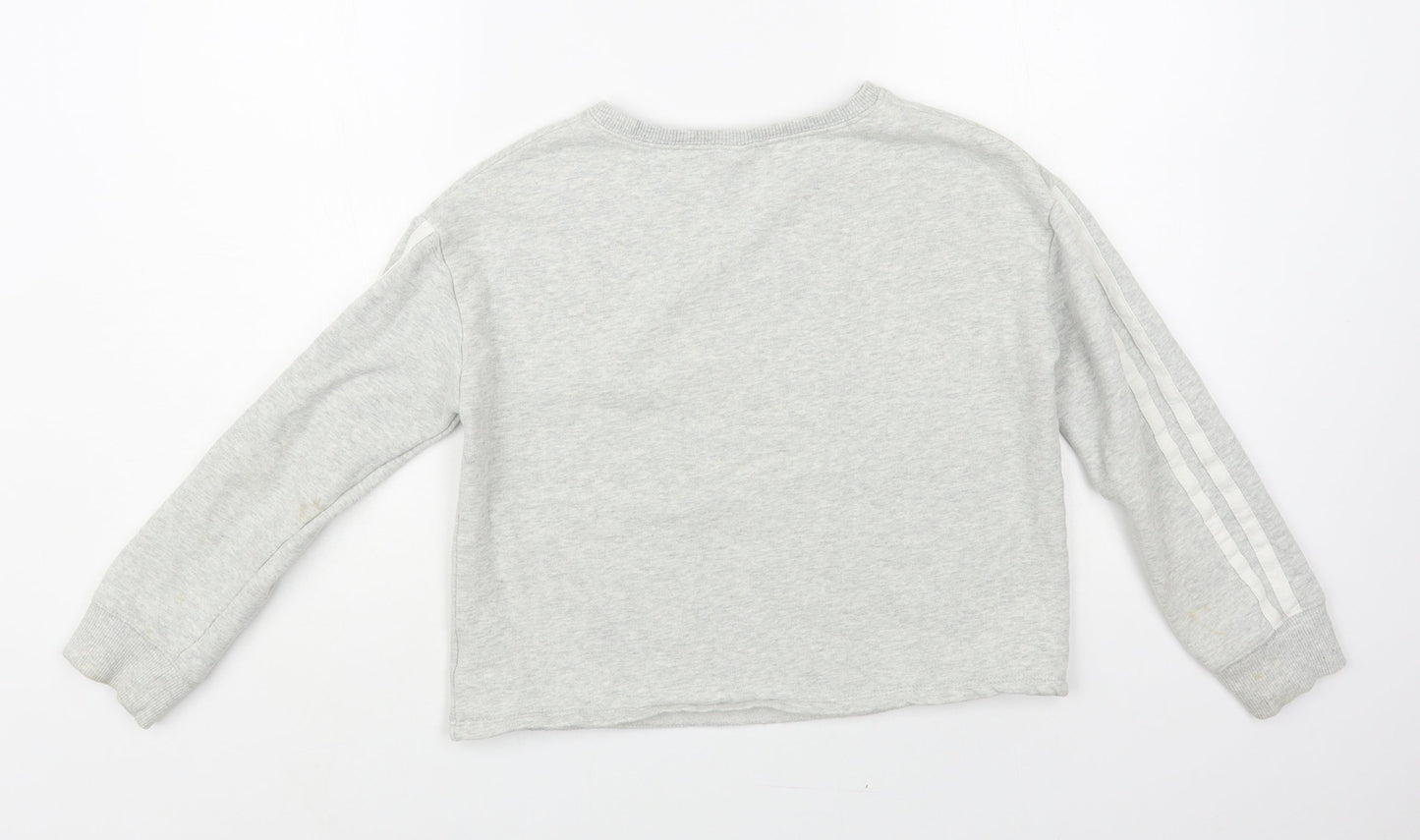 NEXT Girls Grey Cotton Pullover Sweatshirt Size 11 Years Pullover - Good Vibes