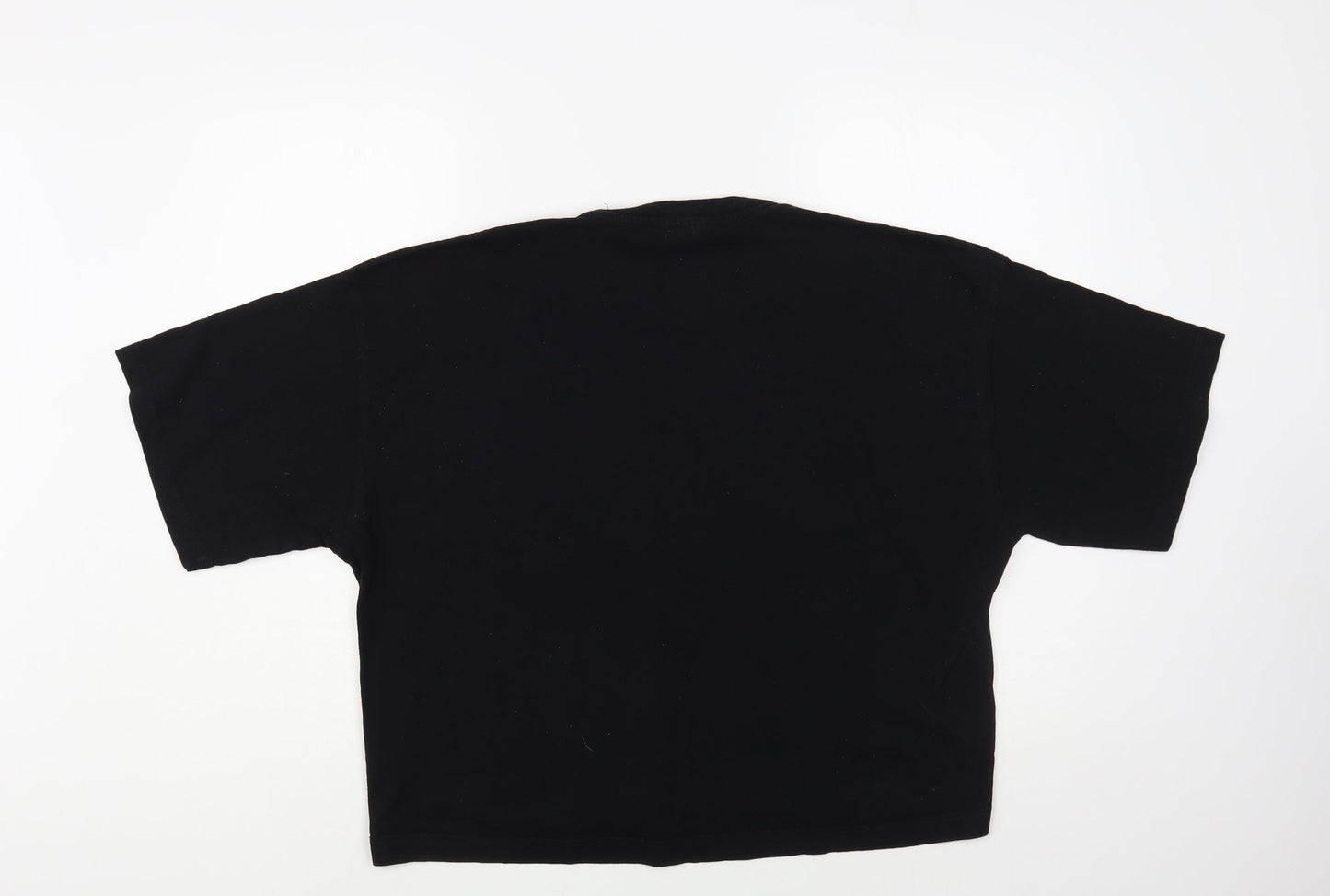 Topshop Womens Black Cotton Basic T-Shirt Size M Crew Neck - Sleepy Head