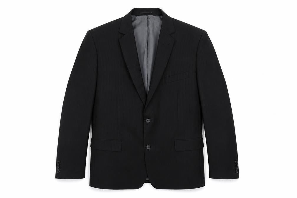 F&F Mens Black Striped Polyester Jacket Blazer Size 44