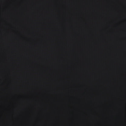F&F Mens Black Striped Polyester Jacket Blazer Size 44