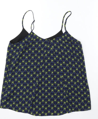 Oasis Womens Blue Polyester Basic Blouse Size 10 Round Neck