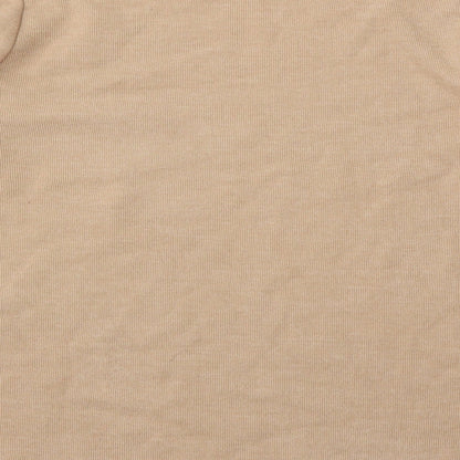 Zara Womens Brown Round Neck Cotton Pullover Jumper Size S