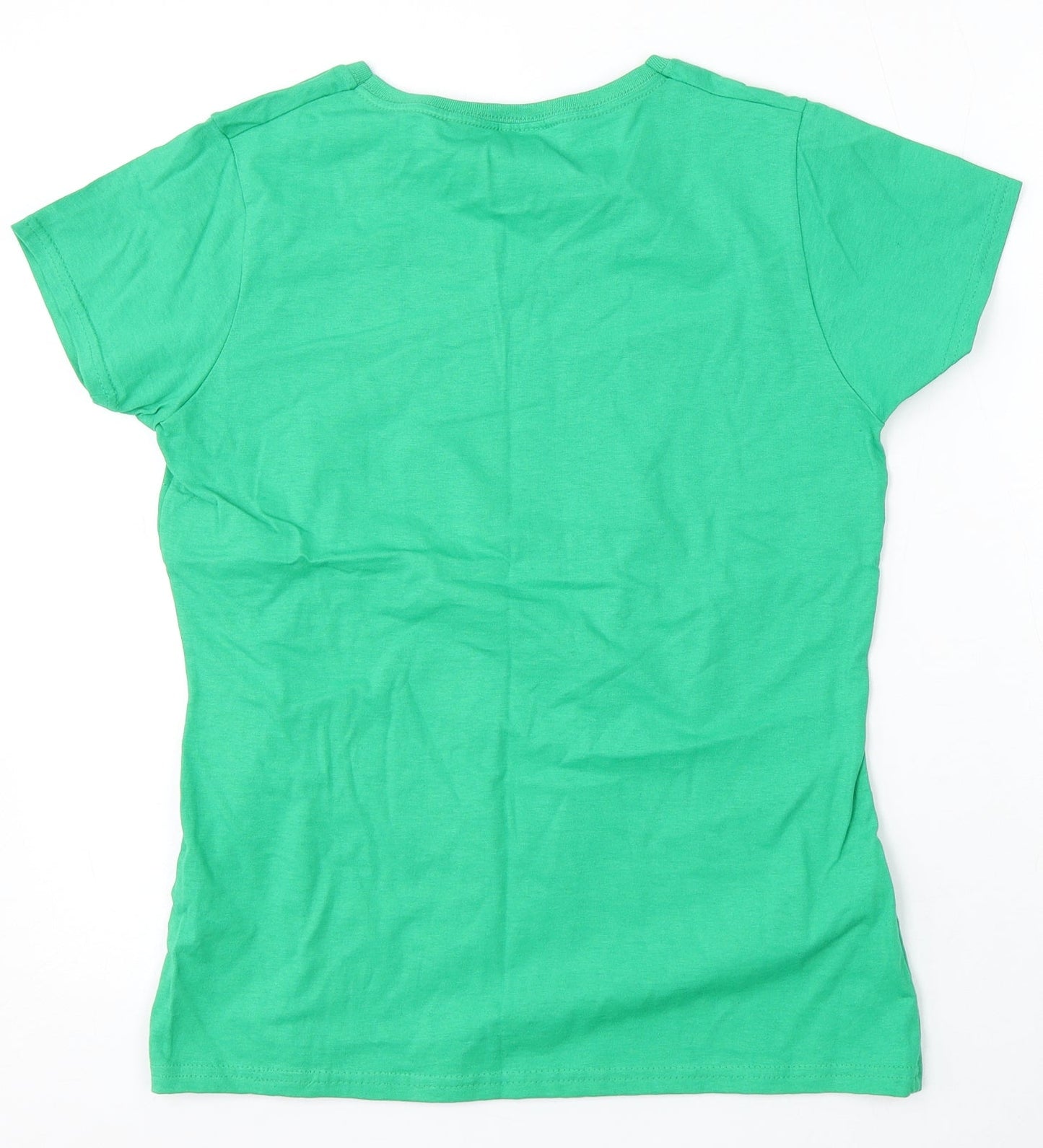 Fruit of the Loom Womens Green Cotton Basic T-Shirt Size M Round Neck - St patrick's day