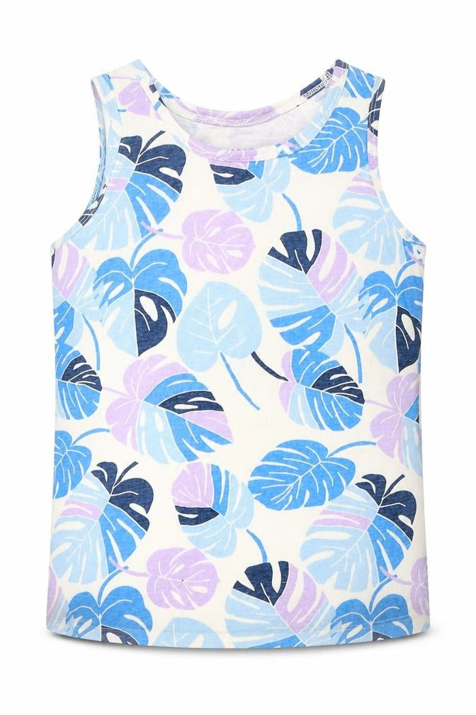 Primark Girls Multicoloured Geometric Polyester Basic Tank Size 2-3 Years Round Neck