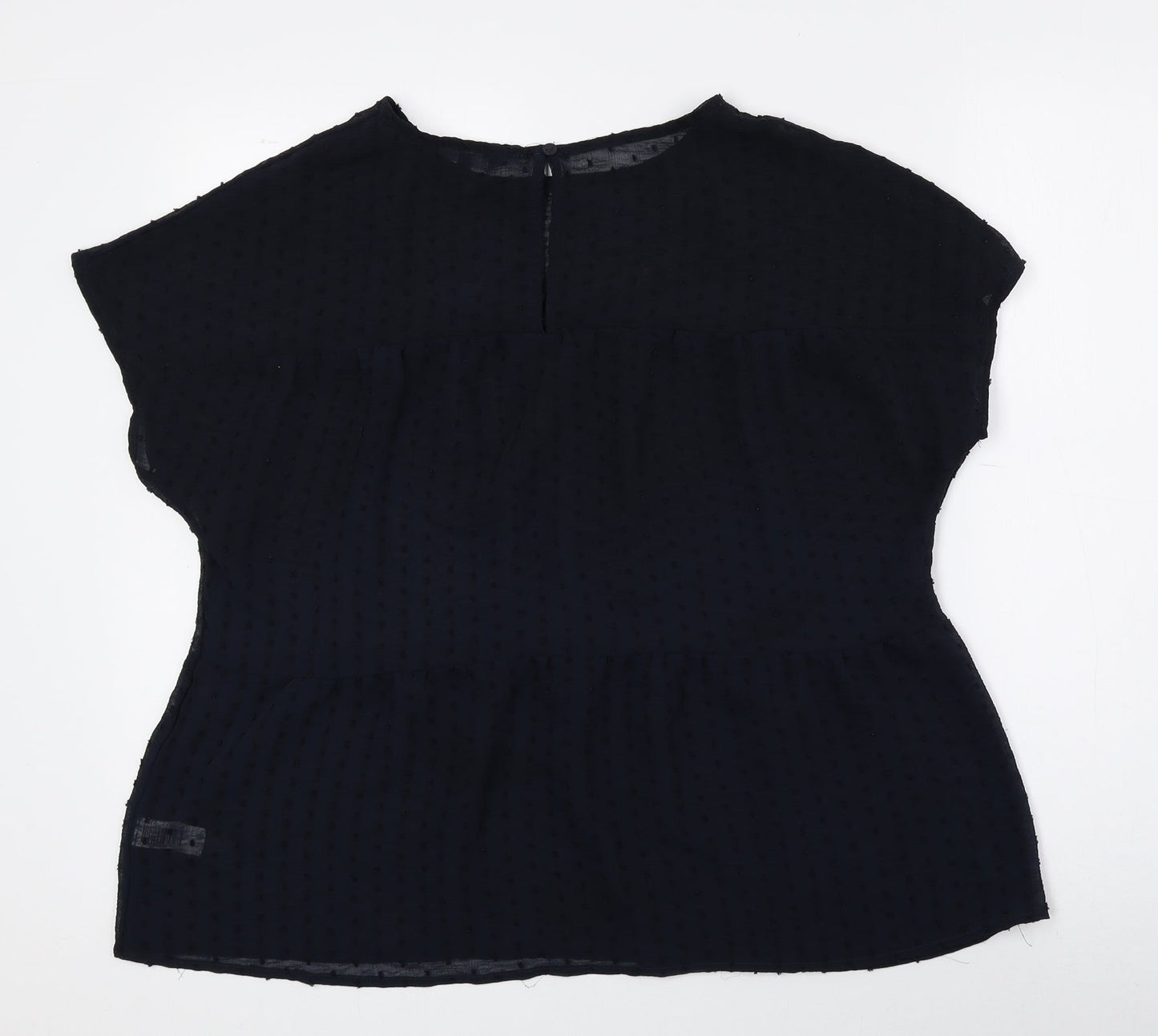 NEXT Womens Black Polyester Basic Blouse Size 8 Crew Neck