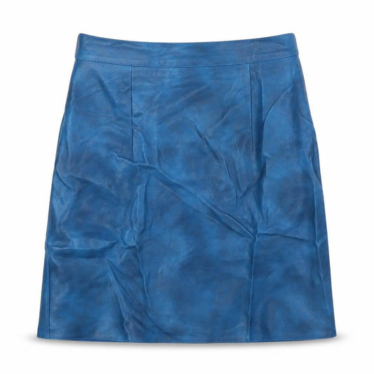 Topshop Womens Blue Viscose Mini Skirt Size 4 Zip