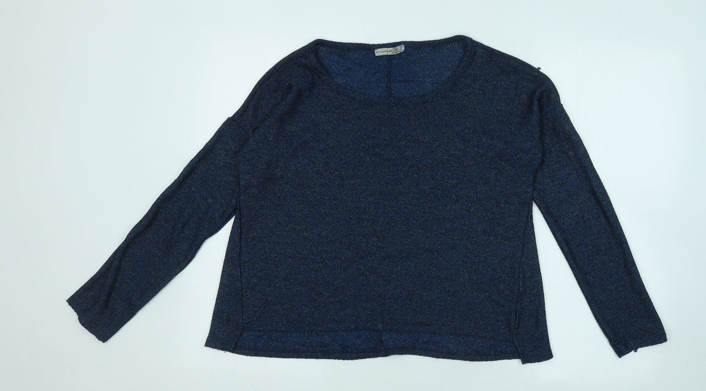Atmosphere Womens Blue Round Neck Polyester Pullover Jumper Size 12