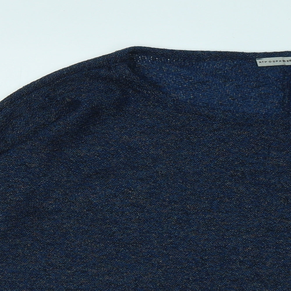 Atmosphere Womens Blue Round Neck Polyester Pullover Jumper Size 12