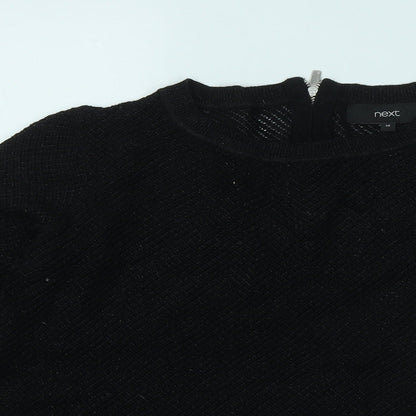 Next Womens Black Round Neck Cotton Pullover Jumper Size 10
