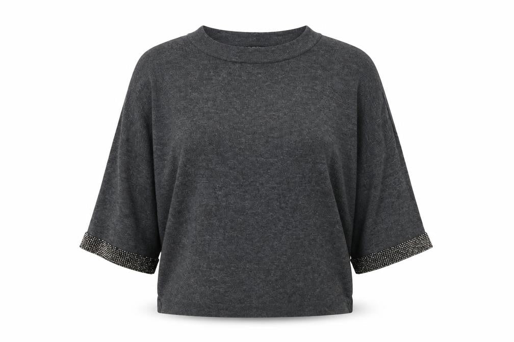 Warehouse Womens Grey Round Neck Acrylic Pullover Jumper Size 8