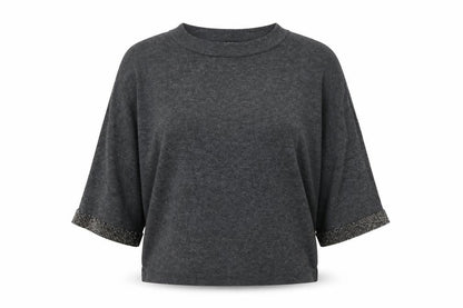 Warehouse Womens Grey Round Neck Acrylic Pullover Jumper Size 8