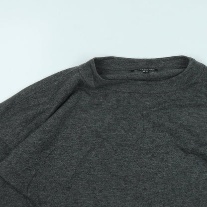 Warehouse Womens Grey Round Neck Acrylic Pullover Jumper Size 8