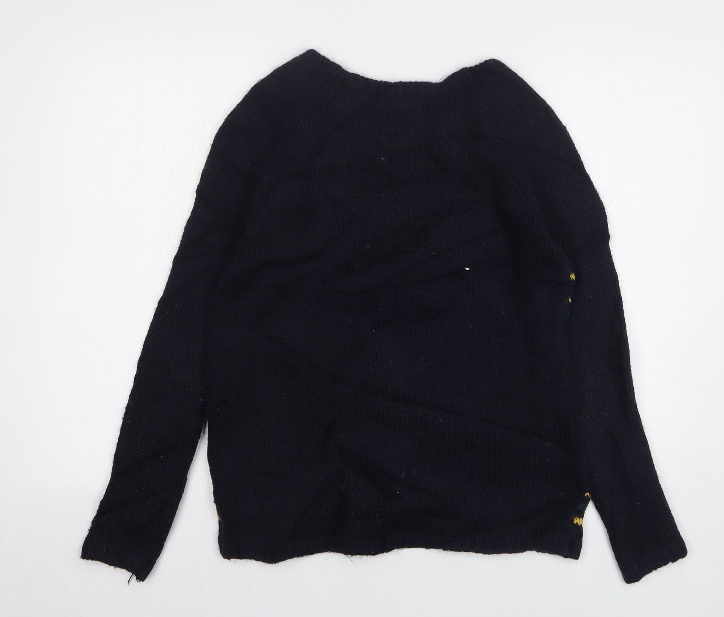 NEXT Womens Blue Round Neck Geometric Acrylic Pullover Jumper Size 8