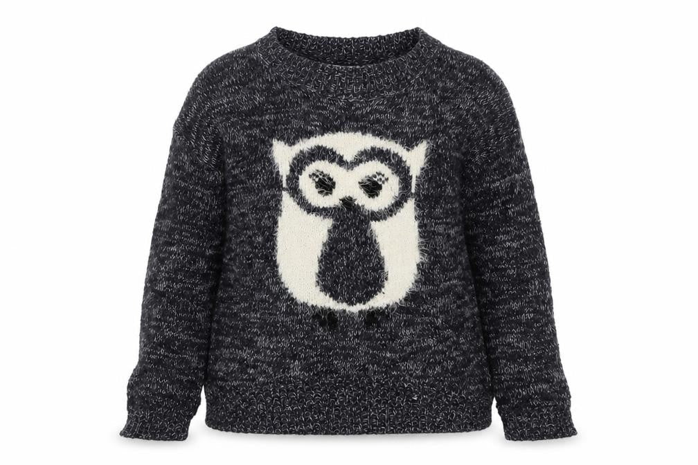 New Look Girls Blue Round Neck Acrylic Pullover Jumper Size 12-13 Years Pullover - Owl