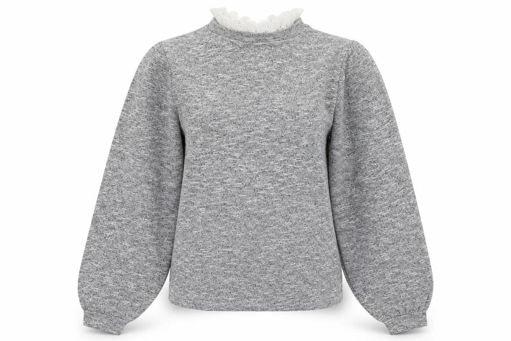 New Look Womens Grey Collared Polyester Pullover Jumper Size 14