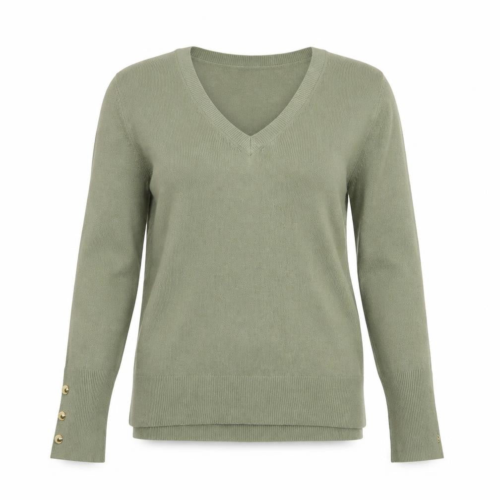 Primark Womens Green V-Neck Acrylic Pullover Jumper Size 6