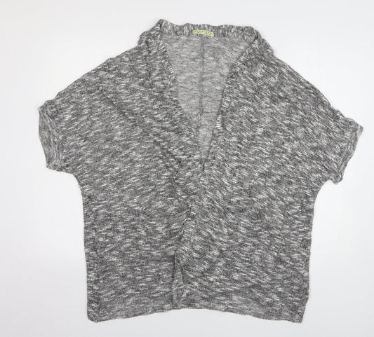 Innocence Womens Grey V-Neck Viscose Cardigan Jumper Size 8