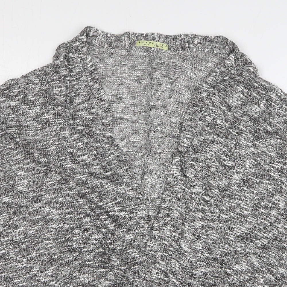 Innocence Womens Grey V-Neck Viscose Cardigan Jumper Size 8