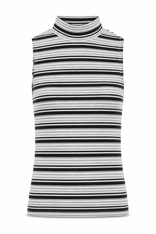 Atmosphere Womens Multicoloured Striped Polyester Jersey Tank Size 6 Round Neck - Stripes