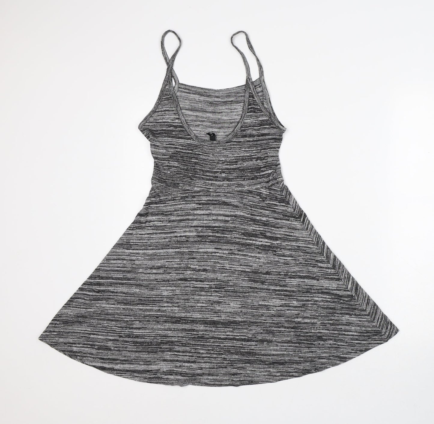 Divided by H&M Womens Grey Viscose Skater Dress Size S Round Neck