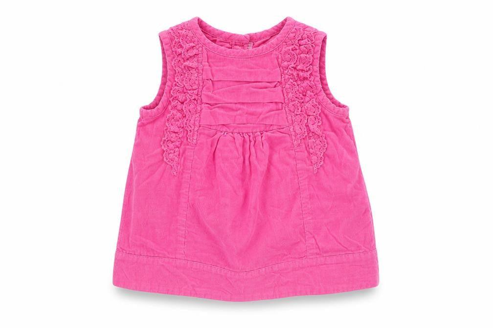 St Bernard Girls Pink 100% Cotton A-Line Size 6-9 Months Round Neck Button