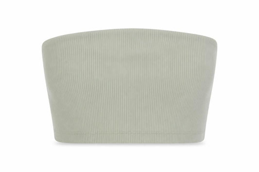 Primark Womens Green Polyester Cropped T-Shirt Size XS Off the Shoulder - Ribbed Bandeau