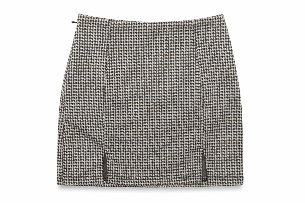 SheIn Womens Brown Geometric Polyester Mini Skirt Size XS