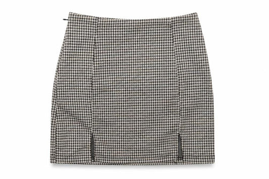 SHEIN Womens Brown Geometric Polyester Mini Skirt Size XS